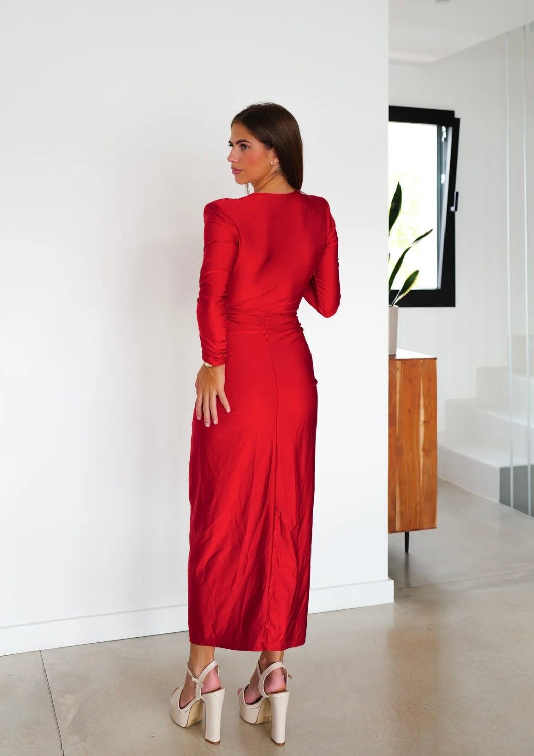 VESTIDO COLETT ROJO MANGAS