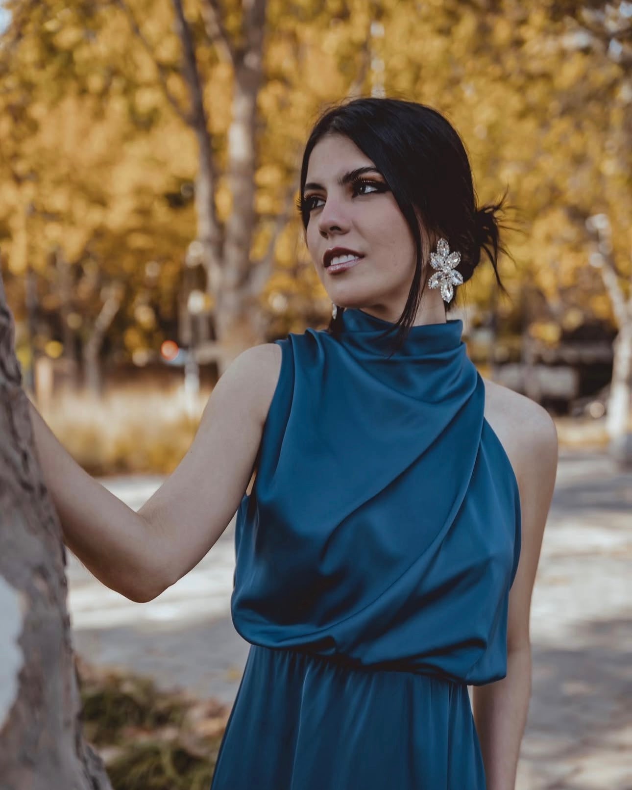 VESTIDO LAIDA AZUL PETROLEO